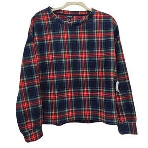 Gap Body NWT Sm Fleeve Red Blue plaid top. BellSleeve. Cottagecore. Warm Comfort